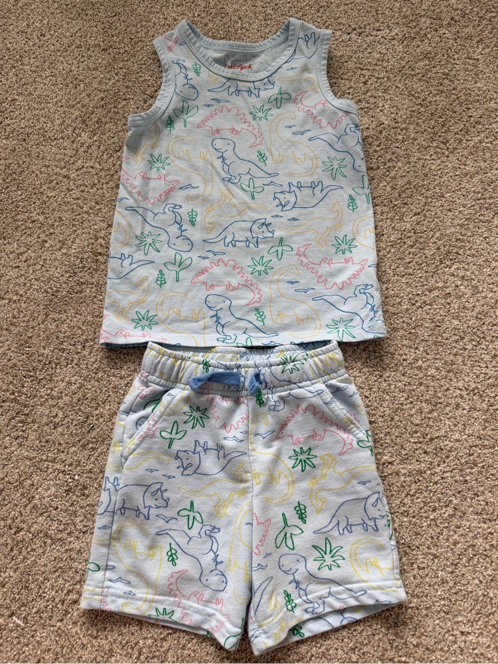 Cat and Jack Dinosaur Tank and Shorts Outfit